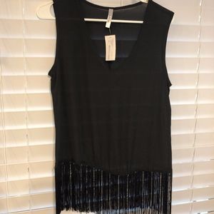 Black Tassle Top